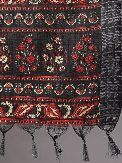 Women Black And Beige Printed Dupatta Combo, Pack Of Two | LASVINI - Redefining Indian Fashion with Elegance