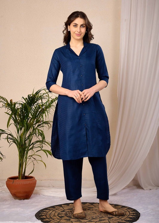 Blue Casual Wear Co-Ord set for Women | LASVINI - Redefining Indian Fashion with Elegance