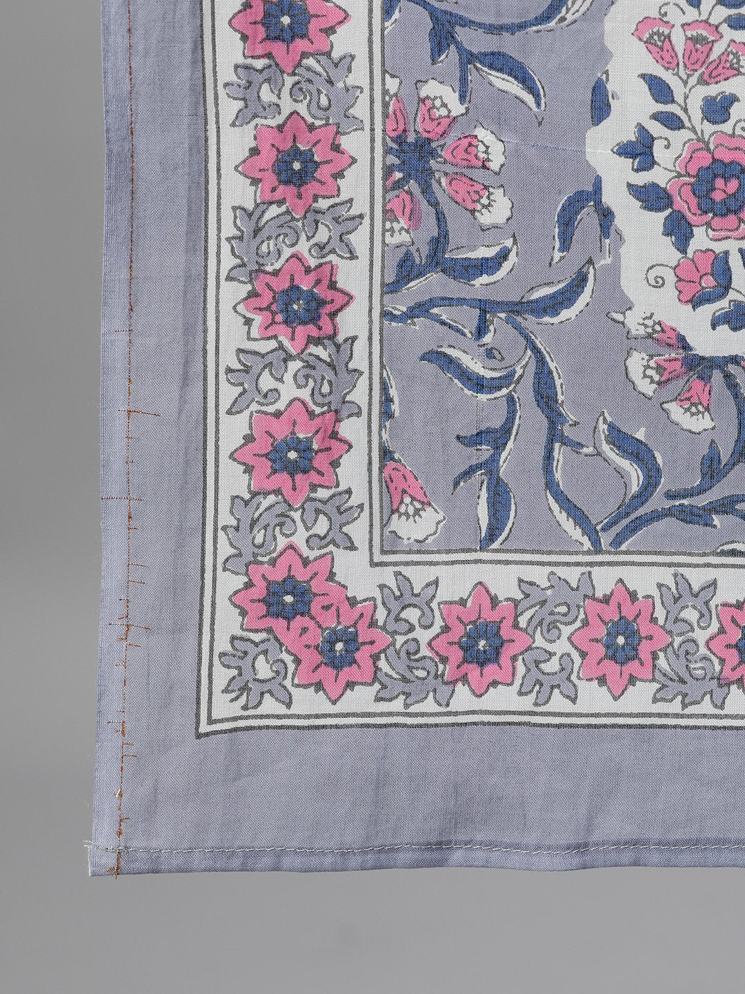 Women Grey Three-Quarter Sleeves Straight Kurta With Palazzo And Dupatta With Pockets And Face Mask | LASVINI - Redefining Indian Fashion with Elegance