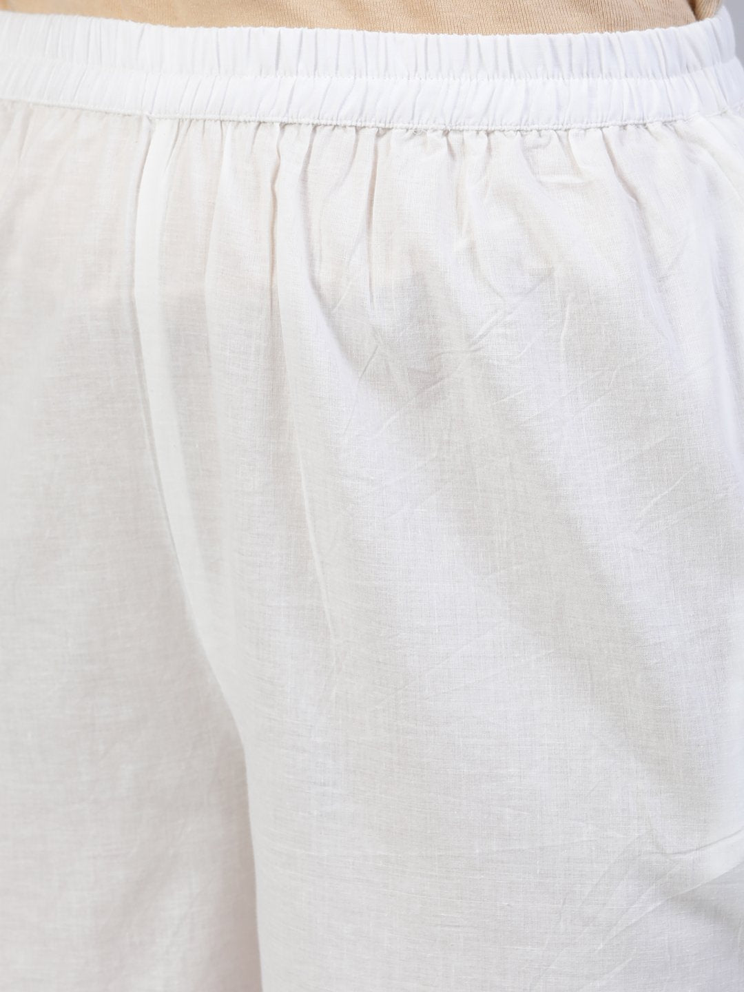 Women Off-White Block Printed Straight Kurta With Palazo & Dupatta | LASVINI - Redefining Indian Fashion with Elegance