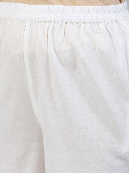 Women Off-White Block Printed Straight Kurta With Palazo & Dupatta | LASVINI - Redefining Indian Fashion with Elegance