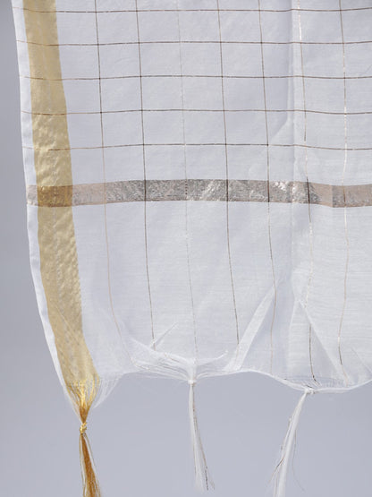 Women Off-White Block Printed Straight Kurta With Palazo & Dupatta | LASVINI - Redefining Indian Fashion with Elegance