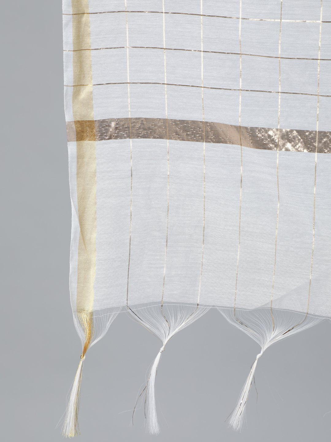 Women Off-White & Gold Printed A-Line  Kurta With Plazzo & Dupatta | LASVINI - Redefining Indian Fashion with Elegance