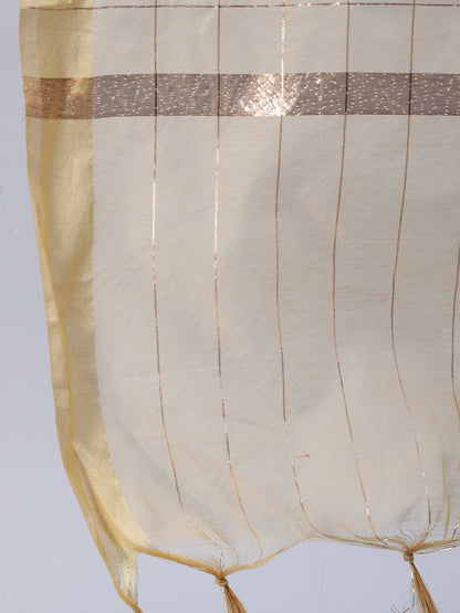 Women Brown Block Printed Dress With Chanderi Dupatta | LASVINI - Redefining Indian Fashion with Elegance