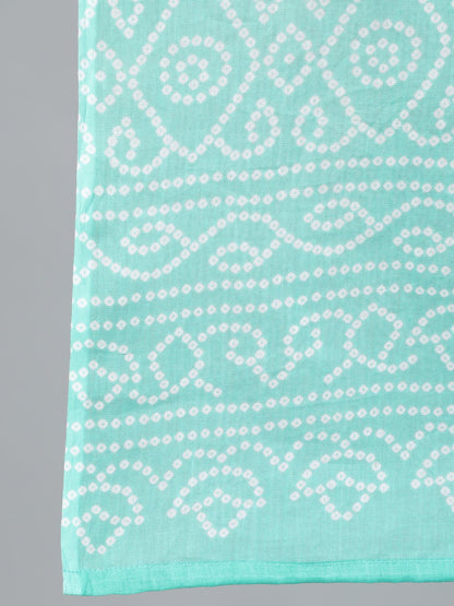 Women Green Printed Straight Kurta Wiith Plazo & Dupatta | LASVINI - Redefining Indian Fashion with Elegance