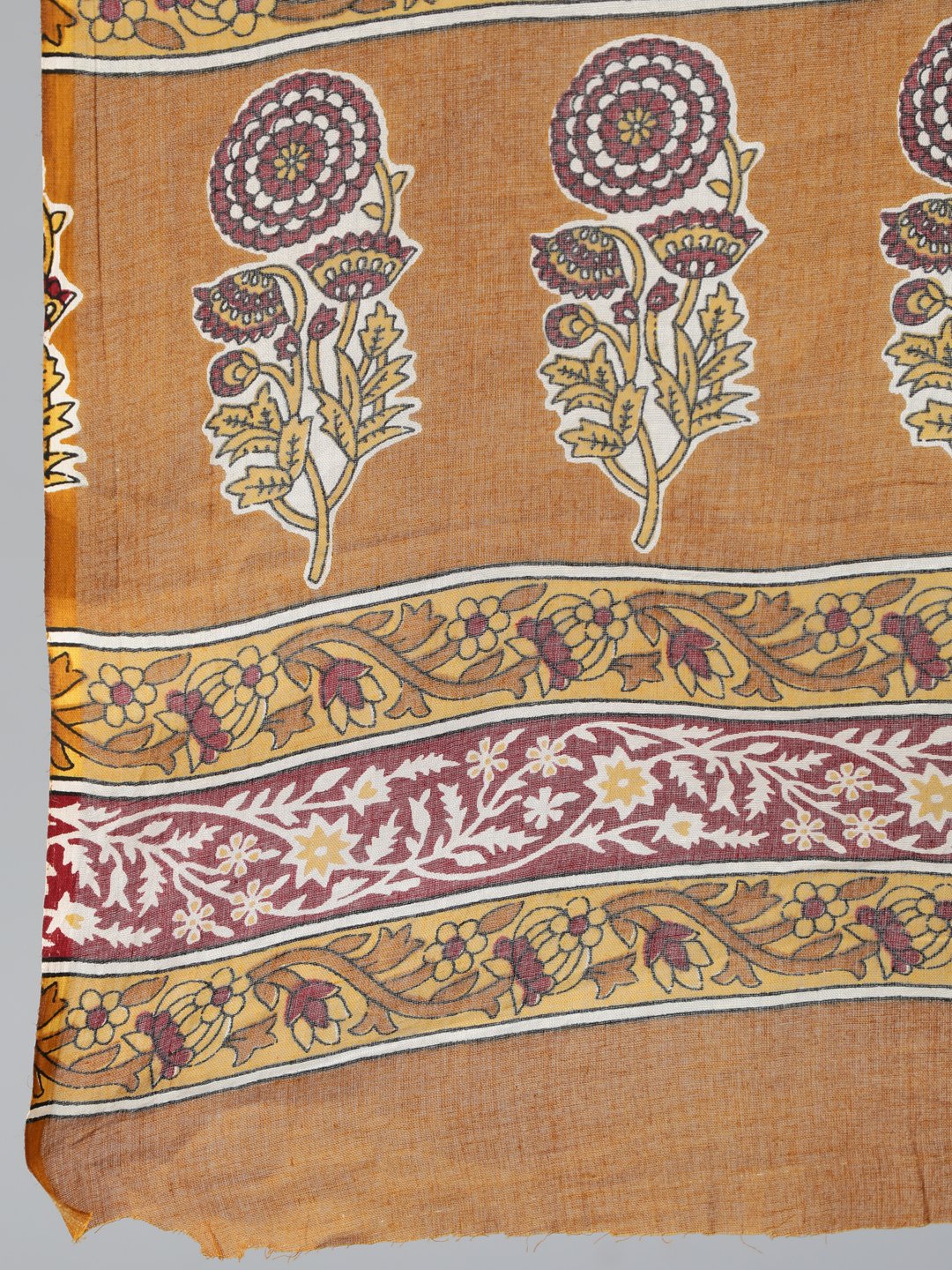 Women Mustard & Maroon Printed Straight Kurta With Plazzo  & Dupatta | LASVINI - Redefining Indian Fashion with Elegance