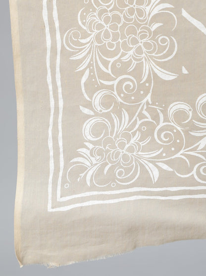 Women Beige Floral Printed Straight Kurta With Plazo & Dupatta | LASVINI - Redefining Indian Fashion with Elegance