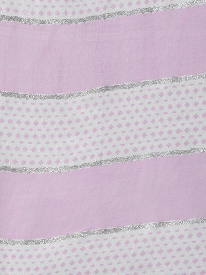 Women Lavender & Silver Floral Printed Straight Kurta With Plazo & Dupatta | LASVINI - Redefining Indian Fashion with Elegance