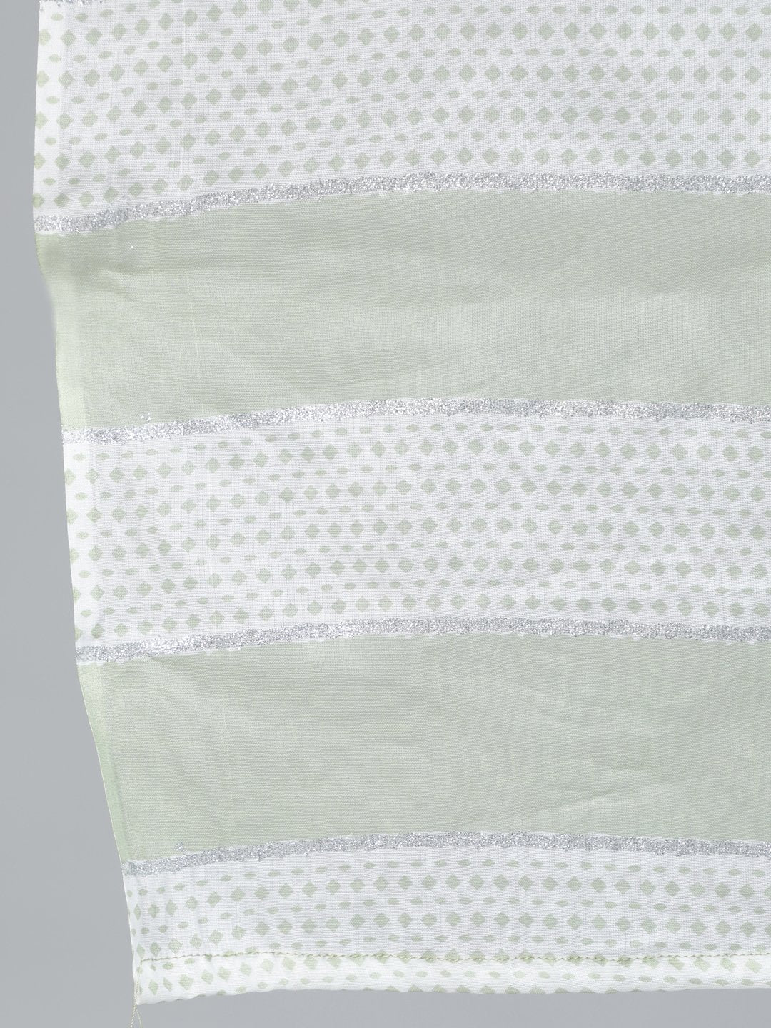 Women Sage Green & Silver Printed Straight Kurta With Plazo & Dupatta | LASVINI - Redefining Indian Fashion with Elegance