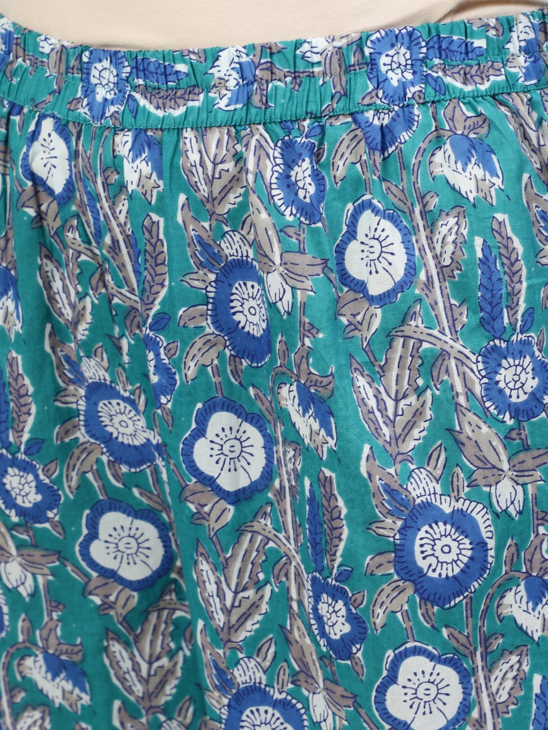 Women Blue Printed Flared Kurta With Plazo & Dupatta | LASVINI - Redefining Indian Fashion with Elegance