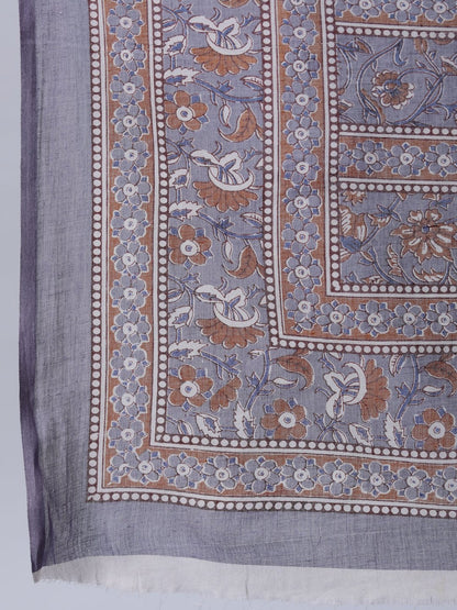 Women Grey Floral Printed Straight Kurta With Palazo & Dupatta | LASVINI - Redefining Indian Fashion with Elegance