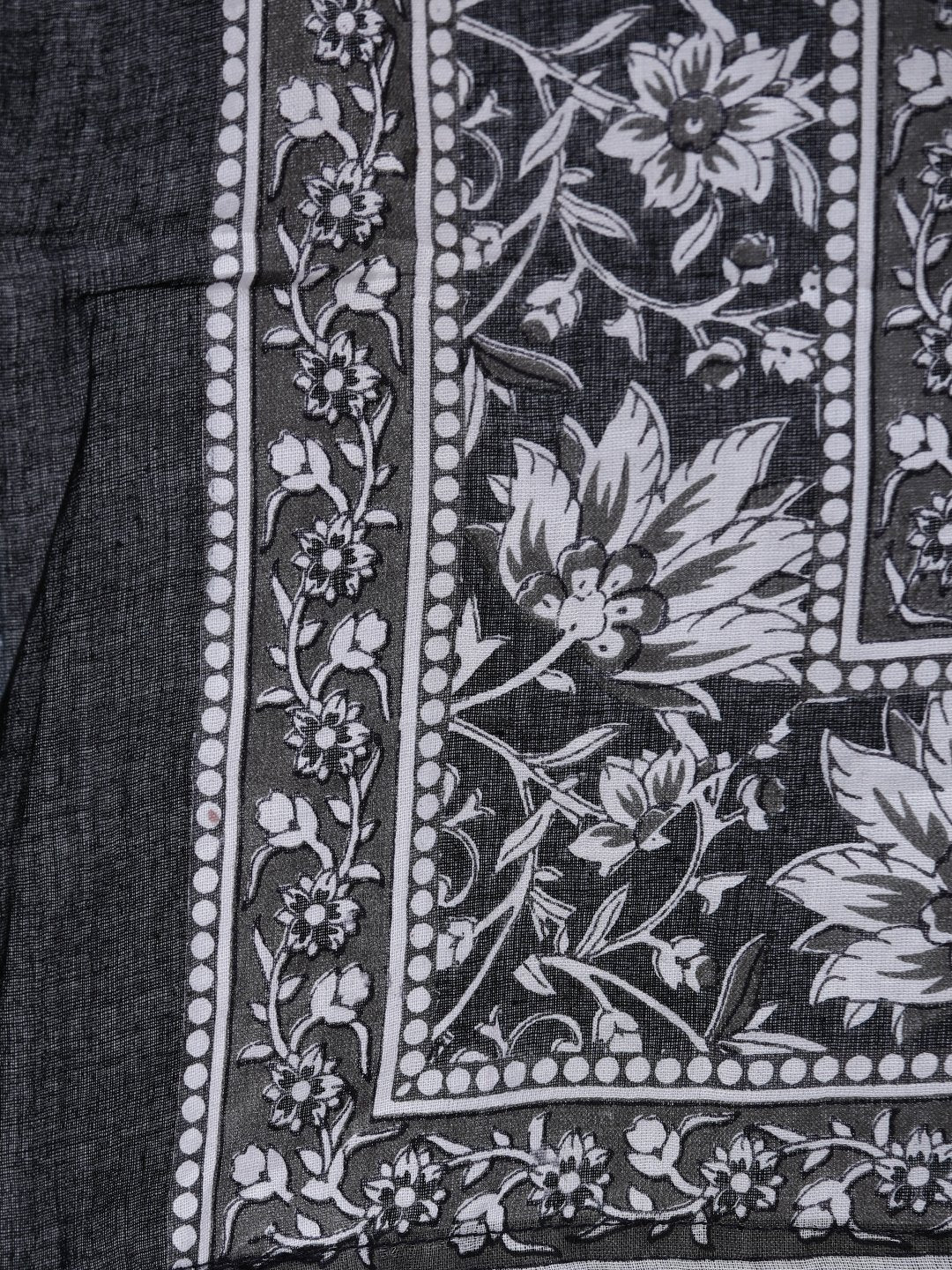 Women Black & Whites Floral Printed Straight Kurta With Palazo & Dupatta | LASVINI - Redefining Indian Fashion with Elegance