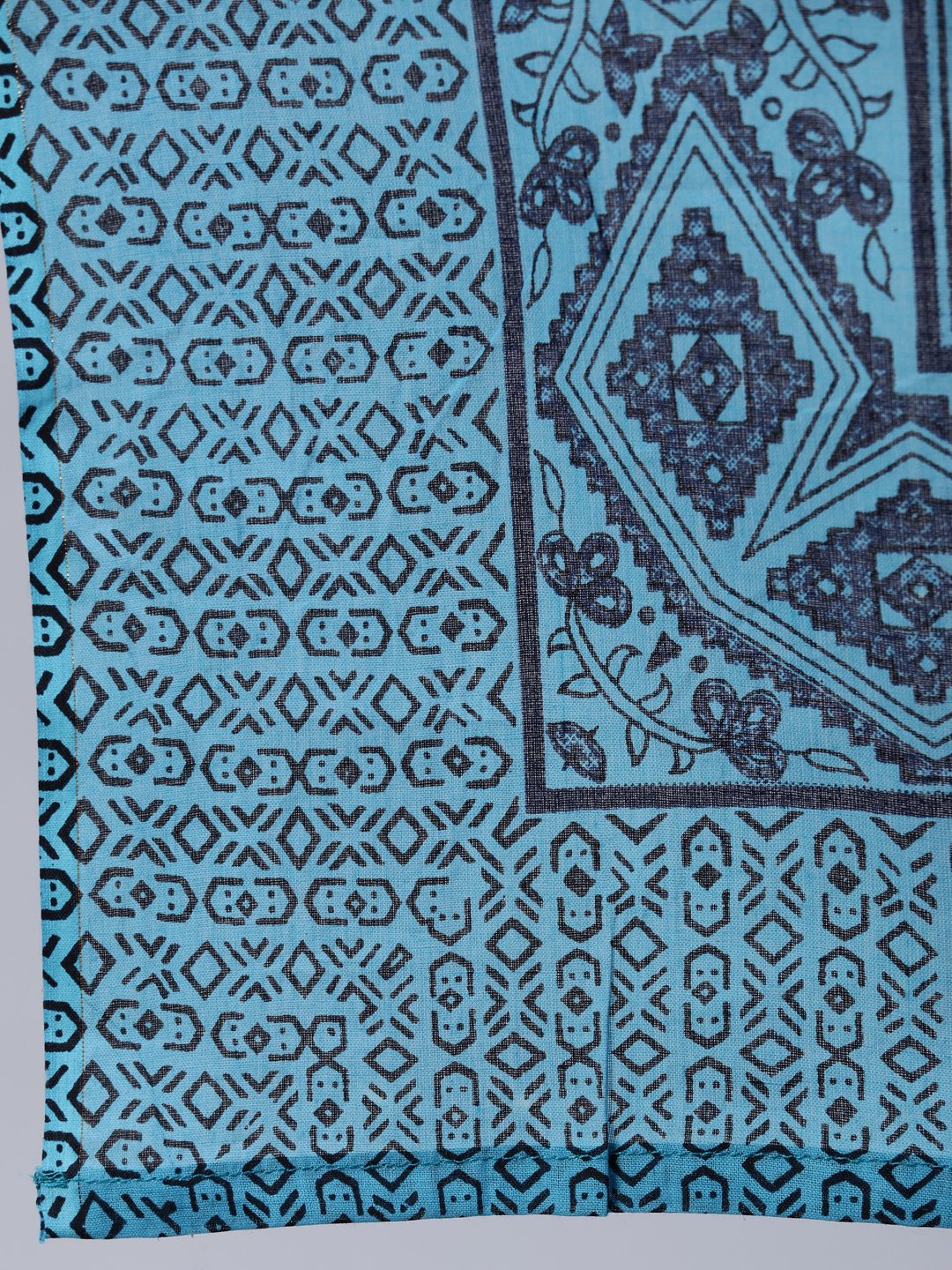 Women Navy Blue Printed Dress With Dupatta | LASVINI - Redefining Indian Fashion with Elegance