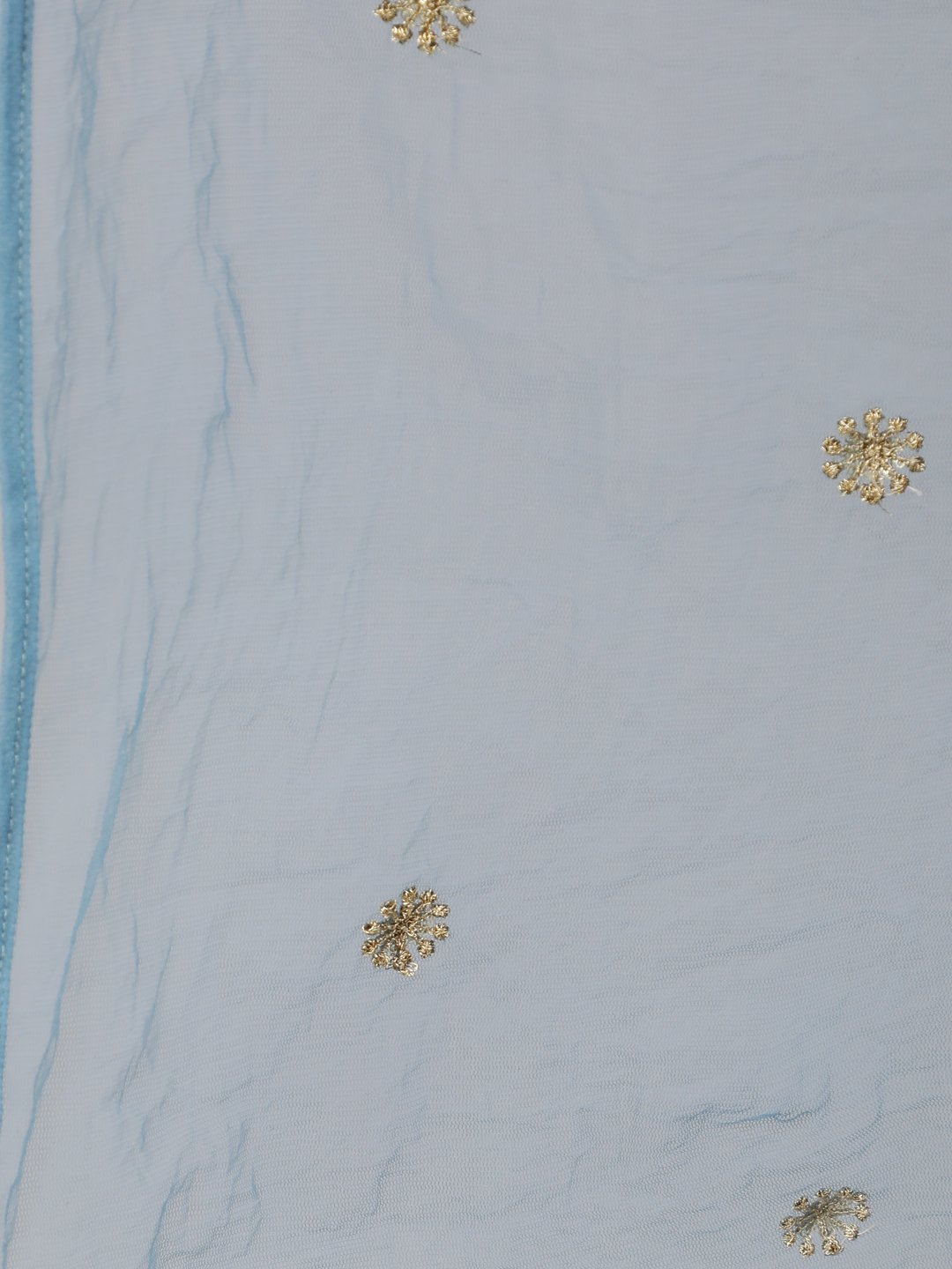 Women Blue & Gold  Printed Kurta Set With Plazo & Dupatta | LASVINI - Redefining Indian Fashion with Elegance