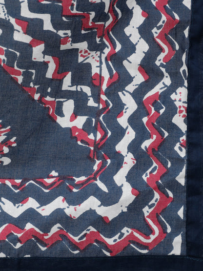 Women Blue Ethnic Striped Printed Straight Kurta With Three Quarter Sleeves | LASVINI - Redefining Indian Fashion with Elegance