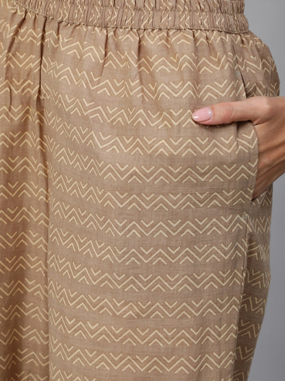 Women Grey Printed Straight Kurta Set With Plazo &  Dupatta | LASVINI - Redefining Indian Fashion with Elegance