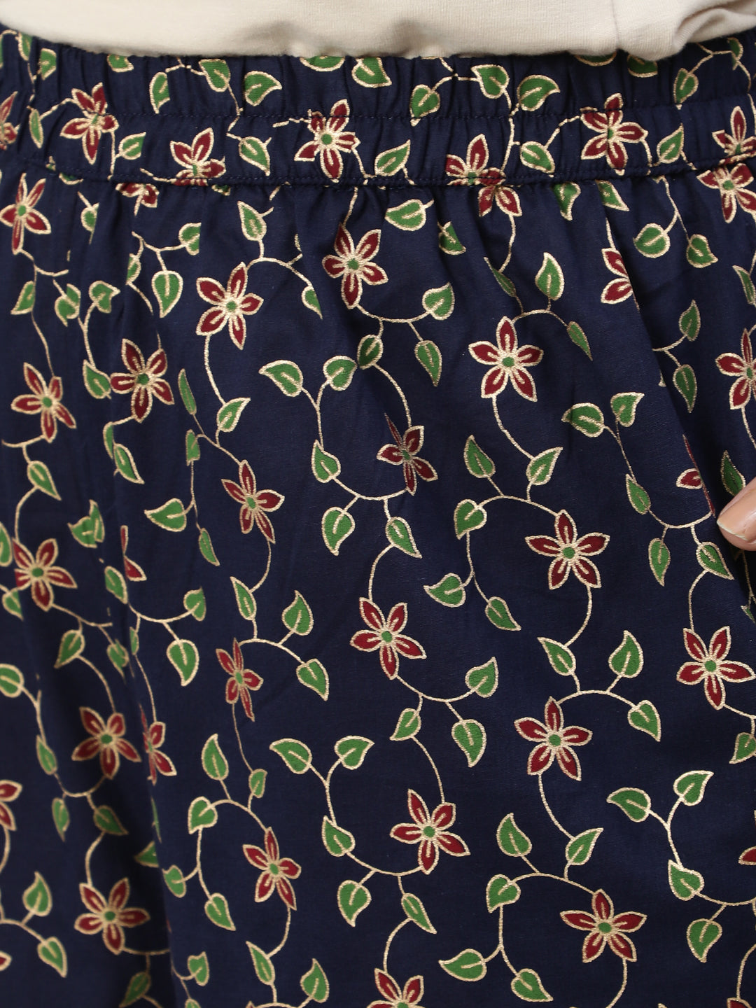 Women Blue & Gold Printed Straight Kurta With Plazo & Dupatta | LASVINI - Redefining Indian Fashion with Elegance