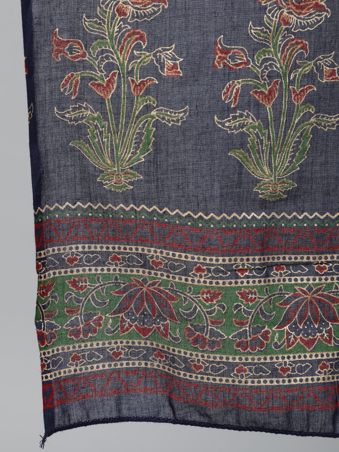 Women Blue & Gold Printed Straight Kurta With Plazo & Dupatta | LASVINI - Redefining Indian Fashion with Elegance