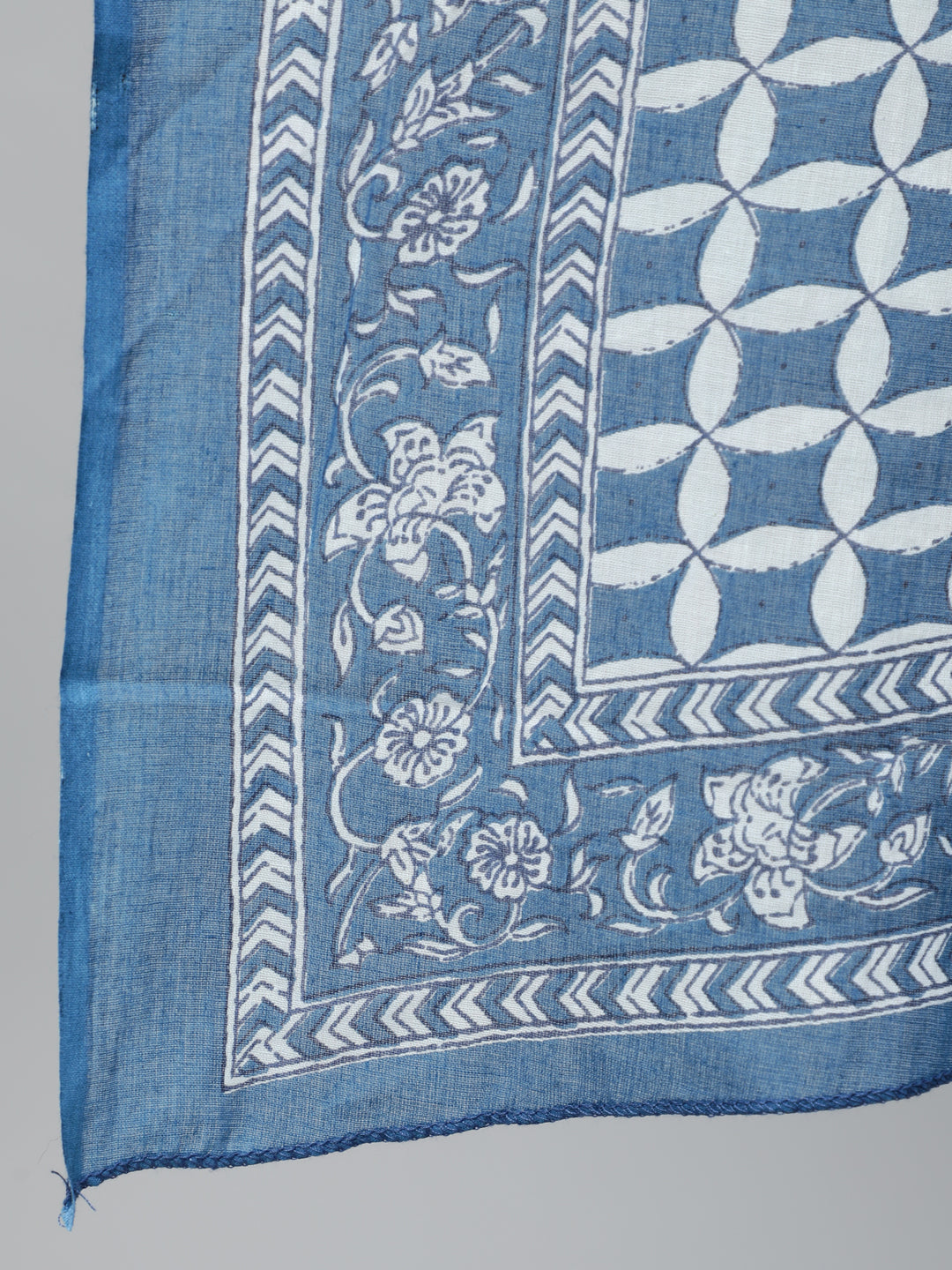 Women Blue Floral Printed Flared Kurta With Trouse And Dupatta | LASVINI - Redefining Indian Fashion with Elegance
