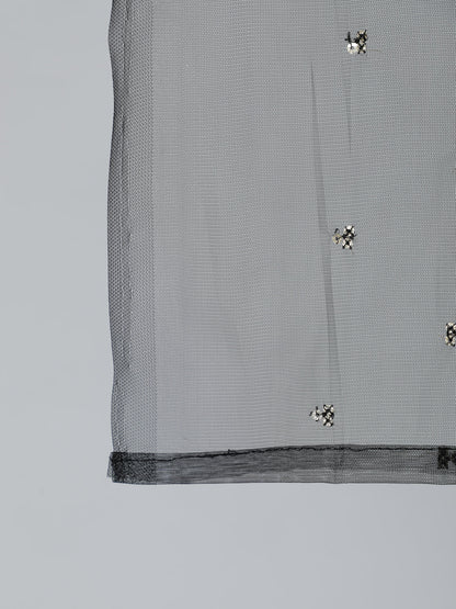 Women Black Embroidered Straight Kurta With Plazo & Dupatta | LASVINI - Redefining Indian Fashion with Elegance