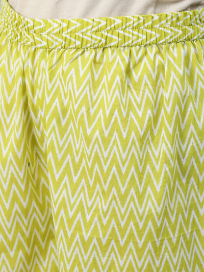 Women Blue & Green Printed Straight Kurta With Plazo & Chiffon Dupatta | LASVINI - Redefining Indian Fashion with Elegance