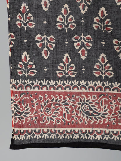 Women Black Printed Straight Kurta With Plazo & Dupatta | LASVINI - Redefining Indian Fashion with Elegance