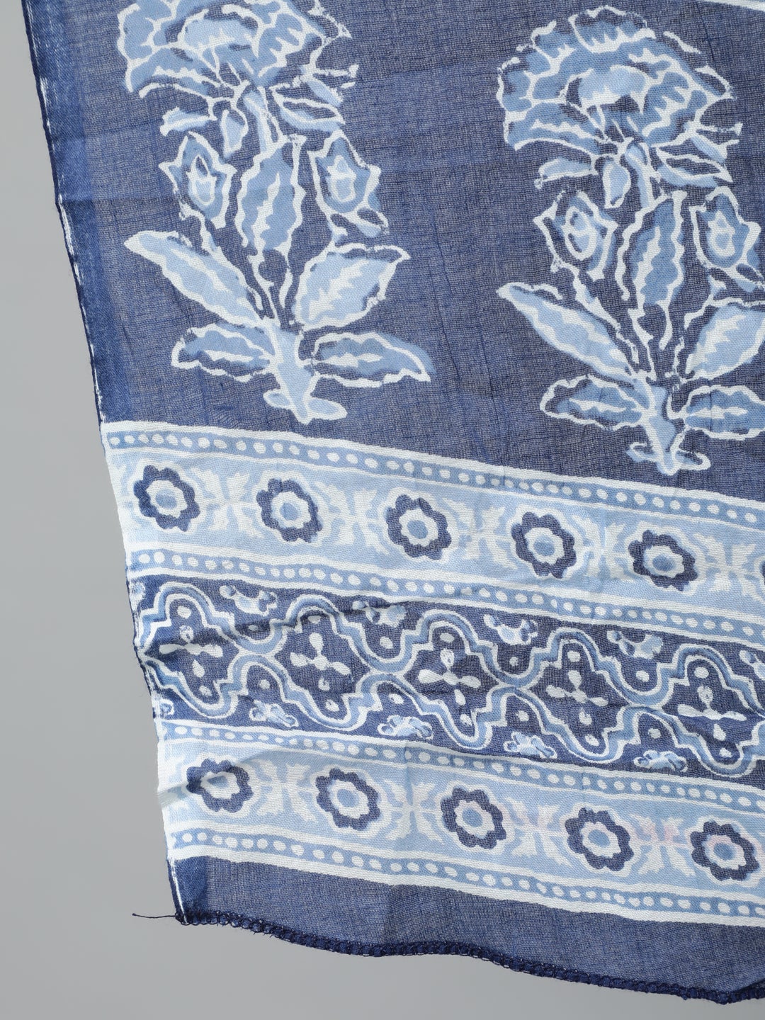 Women Navy Blue Printed Straight Kurta With Plazo & Dupatta | LASVINI - Redefining Indian Fashion with Elegance