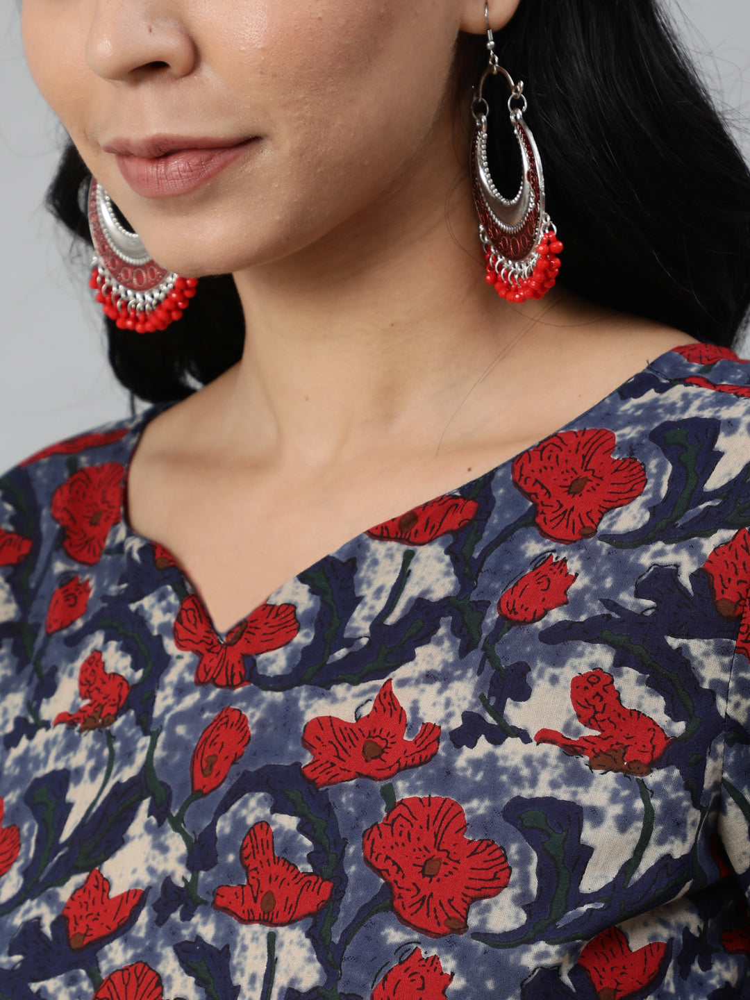 Women Multi Floral Printed Flared Kurta With Palazzo Dupatta | LASVINI - Redefining Indian Fashion with Elegance