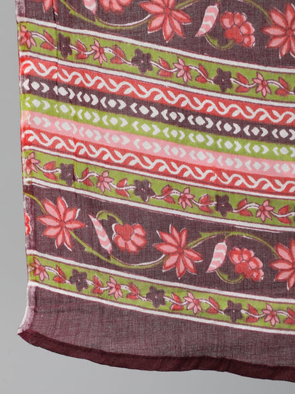 Women  Blue Printed Flared Kurta With Trouser & Dupatta | LASVINI - Redefining Indian Fashion with Elegance