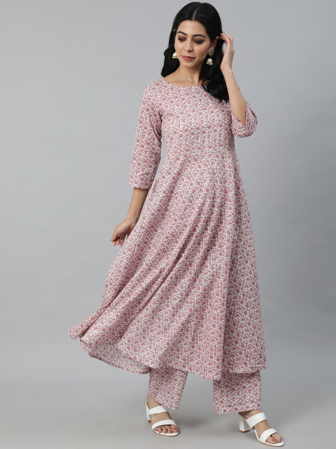 Women Off-White Ethnic Printed Straight Kurta With Plazzo And Dupatta | LASVINI - Redefining Indian Fashion with Elegance