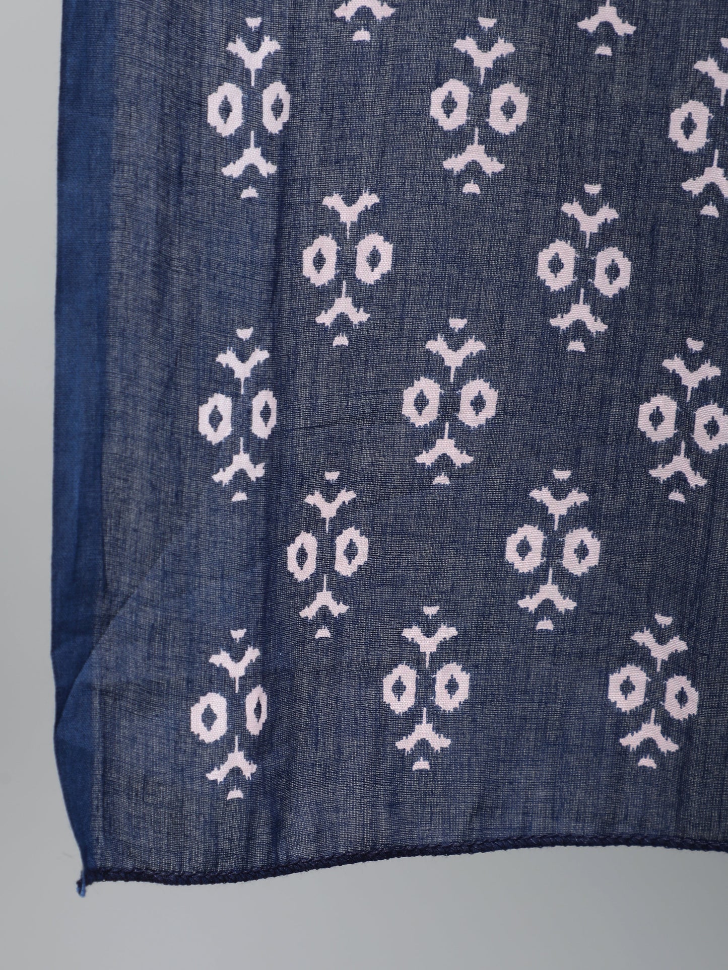 Women Navy Blue Ethnic Motifs Printed Pure Cotton Kurta With Trouser And Dupatta | LASVINI - Redefining Indian Fashion with Elegance