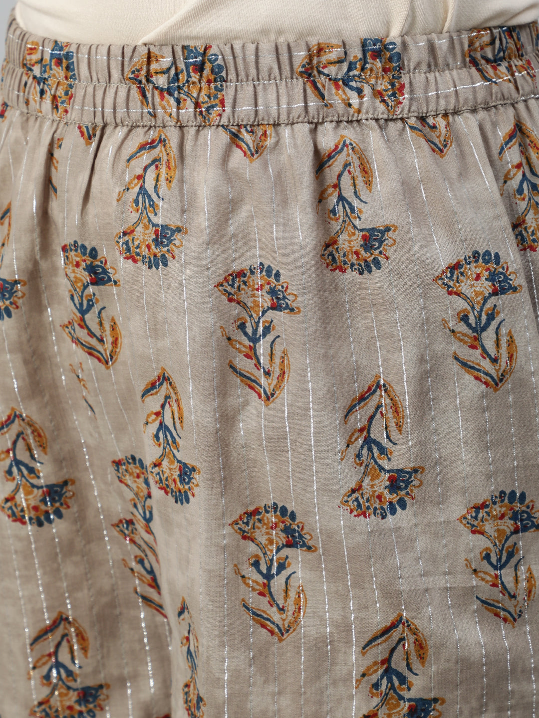 Women Grey Printed Straight Kurta With Plazo & Dupatta | LASVINI - Redefining Indian Fashion with Elegance