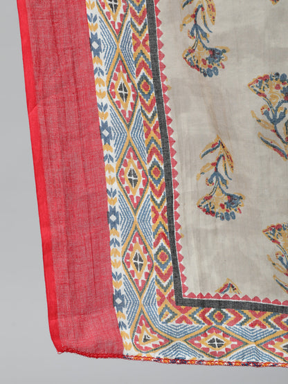 Women Grey Printed Straight Kurta With Plazo & Dupatta | LASVINI - Redefining Indian Fashion with Elegance