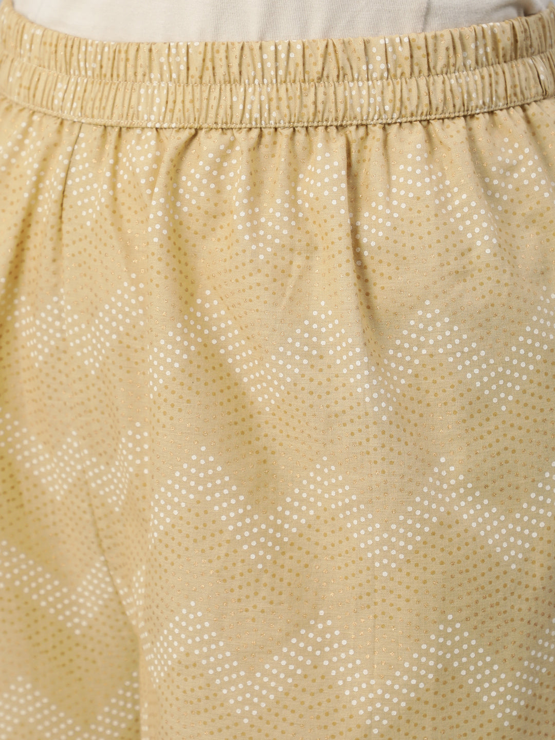 Women Beige Printed Straight Kurta With Plazo | LASVINI - Redefining Indian Fashion with Elegance