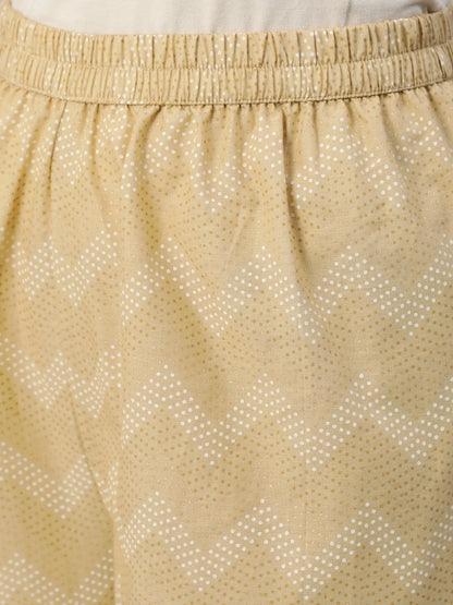 Women Beige Printed Straight Kurta With Plazo | LASVINI - Redefining Indian Fashion with Elegance