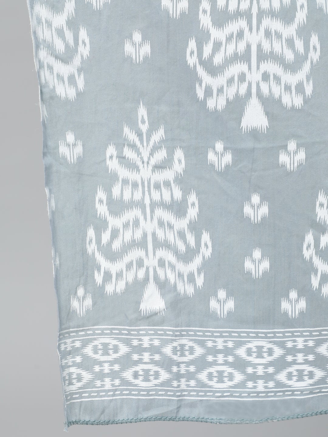 Women Grey Paisley Printed Panelled Pure Cotton Kurta With Trouser & Dupatta | LASVINI - Redefining Indian Fashion with Elegance