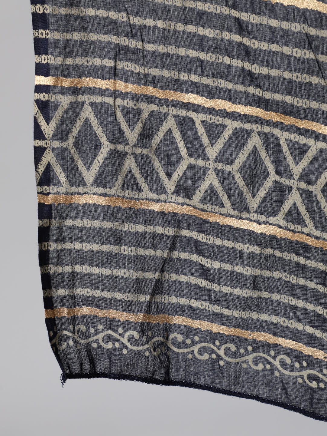 Women Navy Blue & Gold Printed Straight Kurta With Plazo & Dupatta | LASVINI - Redefining Indian Fashion with Elegance