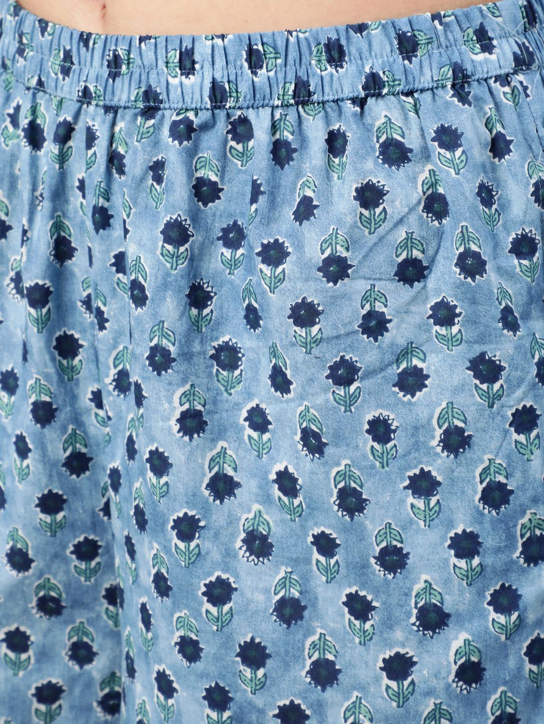 Women Blue Printed Straight Kurta With Plazo & Dupatta | LASVINI - Redefining Indian Fashion with Elegance