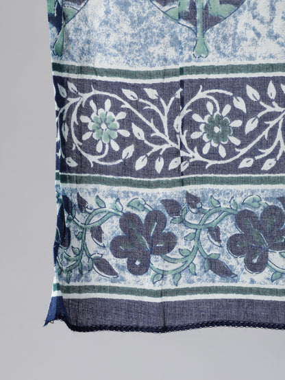 Women Blue Printed Straight Kurta With Plazo & Dupatta | LASVINI - Redefining Indian Fashion with Elegance