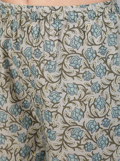 Women Grey Printed Kurta With Plazo & Dupatta | LASVINI - Redefining Indian Fashion with Elegance
