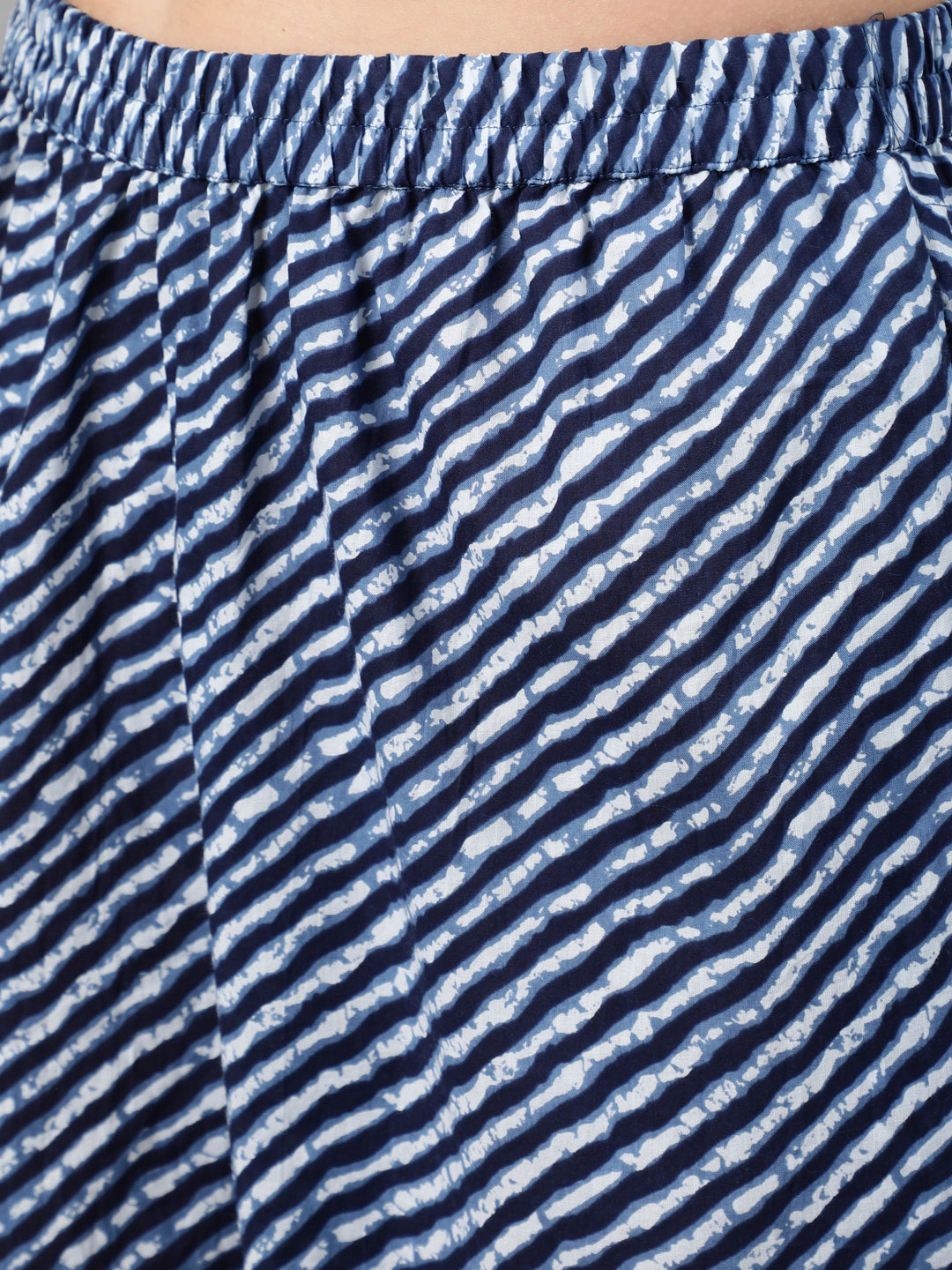 Women Navy Blue Bandhani Printed Straight Kurta With Dupatta And Palazzos | LASVINI - Redefining Indian Fashion with Elegance