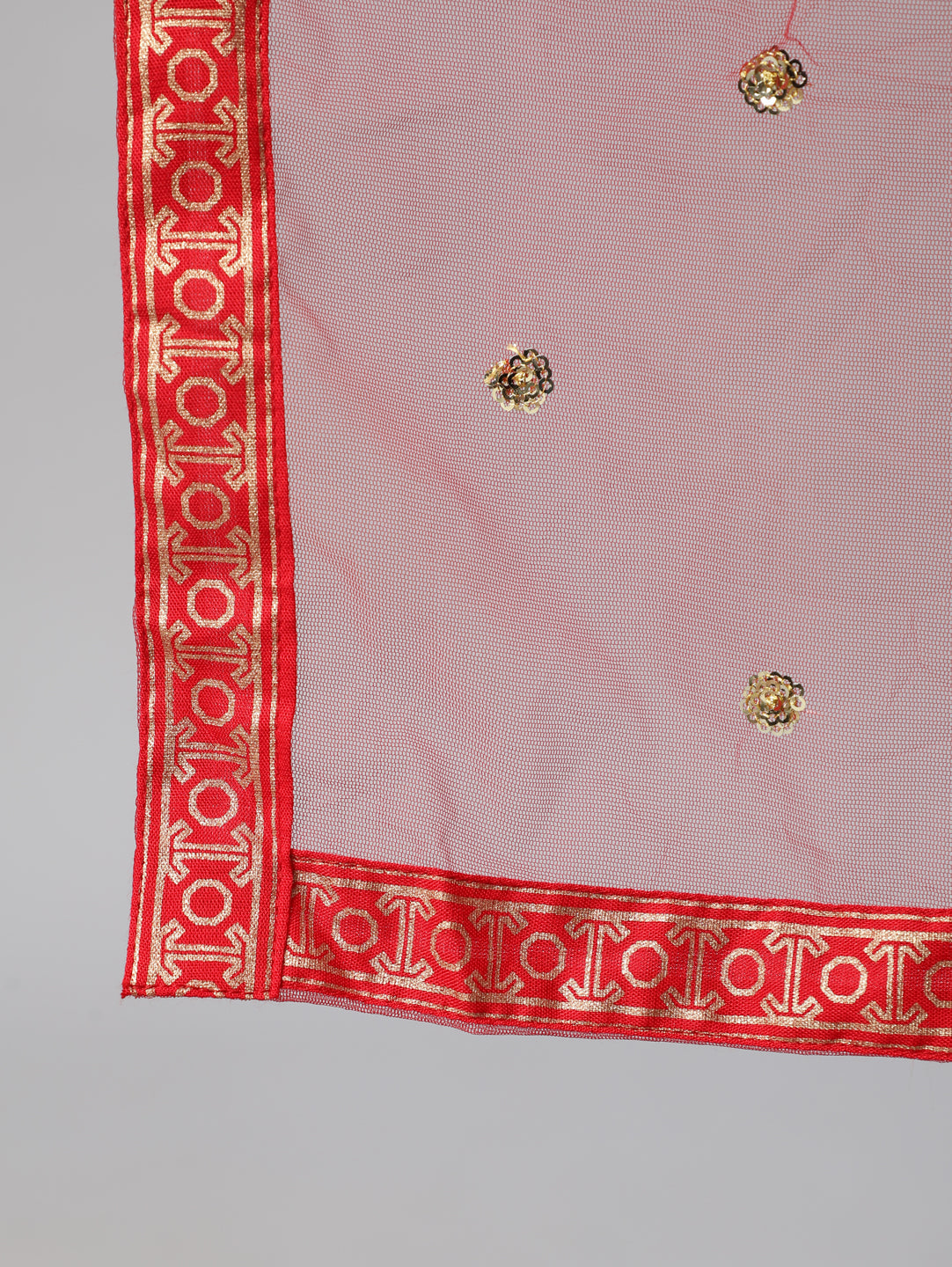 Women Red Gold Ethnic Printed Kurta With Palazzo And Sequence Dupatta | LASVINI - Redefining Indian Fashion with Elegance