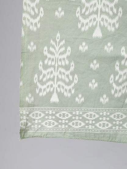 Women Olive Green Ethnic Printed Kurta And Palazzo With Dupatta | LASVINI - Redefining Indian Fashion with Elegance