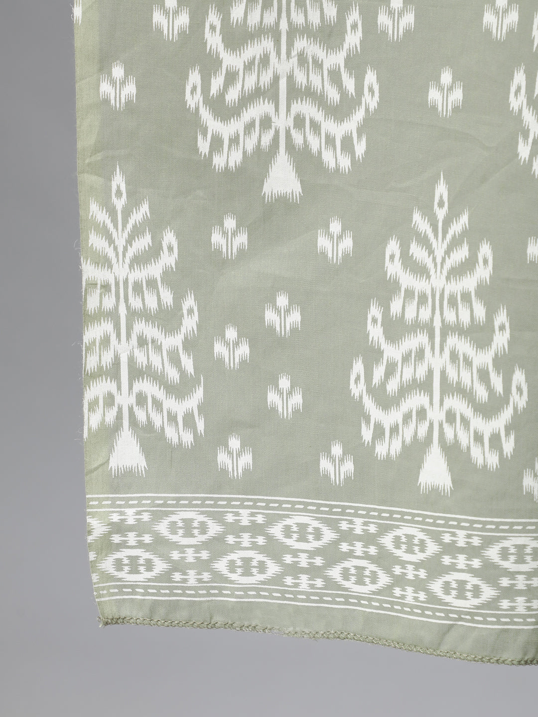 Women Grey Ethnic Printed Straight Kurta With Three Quarter Sleeves | LASVINI - Redefining Indian Fashion with Elegance