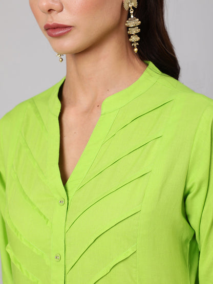 Women Green Solid Straight Kurta With Palazzo And Dupatta | LASVINI - Redefining Indian Fashion with Elegance