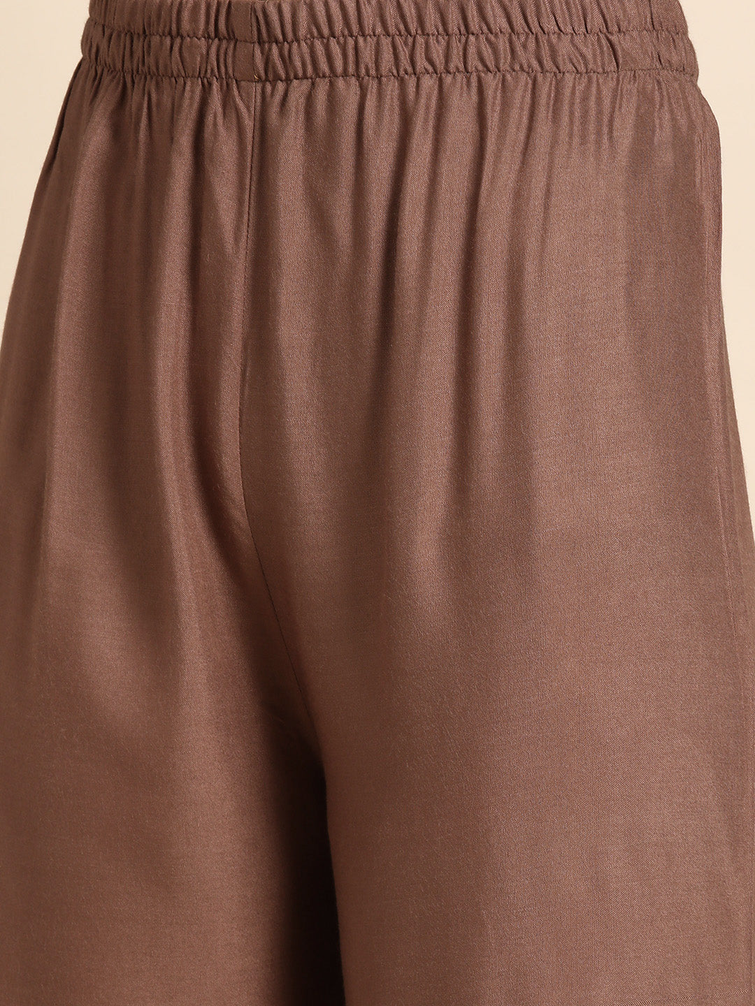 Women Taupe Embroidered Kurta With Plazo & Dupatta | LASVINI - Redefining Indian Fashion with Elegance