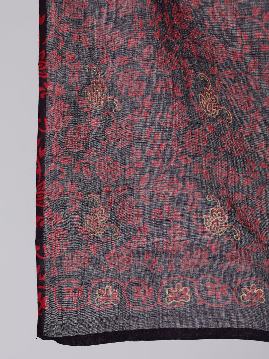 Women Black & Maroon Ethnic Motif Printed Straight Kurta With Trouser And Dupatta | LASVINI - Redefining Indian Fashion with Elegance