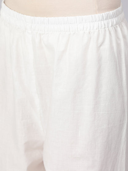 Women Light Blue Printed Straight Kurta With Trouser And Lace Details | LASVINI - Redefining Indian Fashion with Elegance