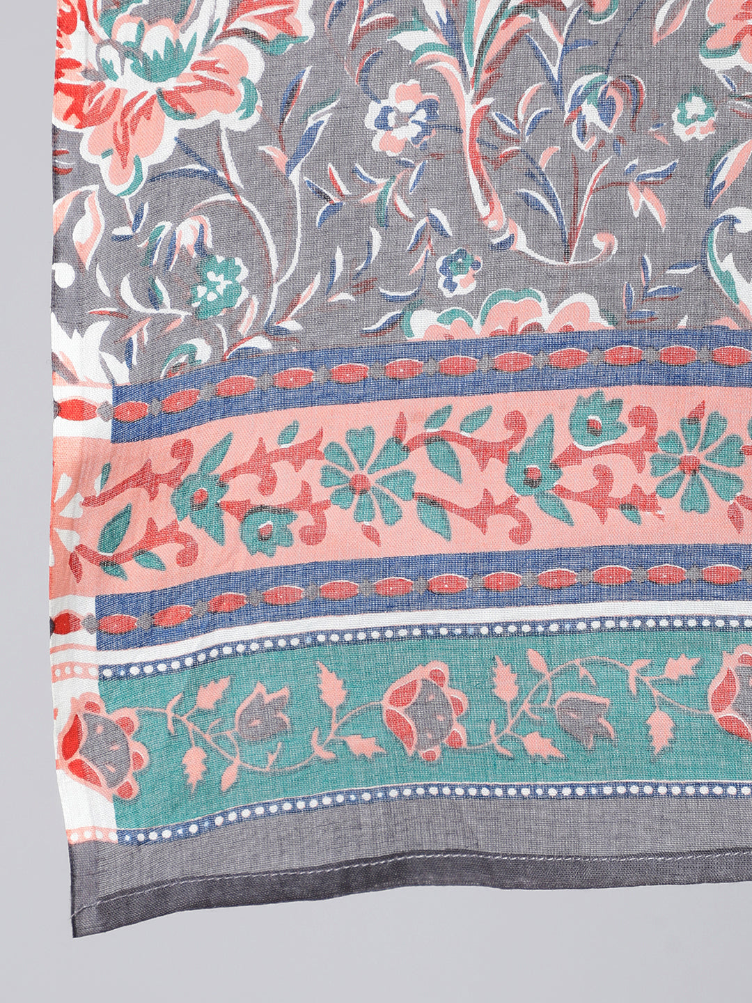 Women Grey Ethnic Printed Straight Kurta With Palazzo And Dupatta | LASVINI - Redefining Indian Fashion with Elegance