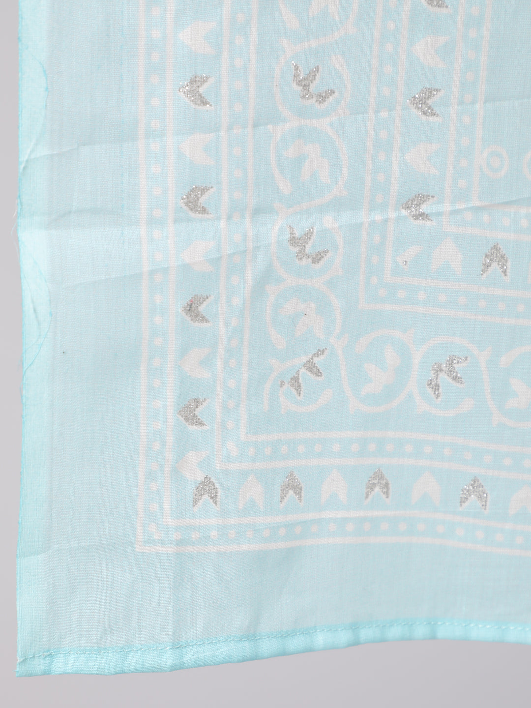 Women Aqua Blue Ethnic Printed Straight Kurta With Palazzo And Dupatta | LASVINI - Redefining Indian Fashion with Elegance